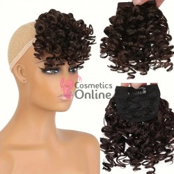Breton din par artificial cu clips AP202 Castaniu Inchis Mixt afro